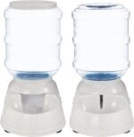Amazon Basics Automatic Dog Cat Water Dispenser Gravity Feeder Set, Pack of 2, Small, 2.72kg Food Capacity, 3.8L, Gray - Image 5