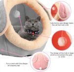 PowerKing Cat Bed for Indoor Cats,Cat House Furniture for Pet Kitten Tent Cave,Cute Dog Beds for Puppy Medium Dogs with Removable Washable Soft Cushioned Pillow,Grey - Image 5