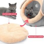 PowerKing Cat Bed for Indoor Cats,Cat House Furniture for Pet Kitten Tent Cave,Cute Dog Beds for Puppy Medium Dogs with Removable Washable Soft Cushioned Pillow,Grey - Image 6