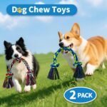 2 Pack Dog Rope Toys, Dog Chew Toy for Medium and Small Dogs, 3 Knots Color Heavy Duty Puppy Rope Toy, 100% Cotton Tug of War Dog Toys for Boredom, Teeth Cleaning - Image 3