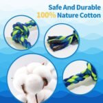 2 Pack Dog Rope Toys, Dog Chew Toy for Medium and Small Dogs, 3 Knots Color Heavy Duty Puppy Rope Toy, 100% Cotton Tug of War Dog Toys for Boredom, Teeth Cleaning - Image 4