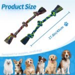 2 Pack Dog Rope Toys, Dog Chew Toy for Medium and Small Dogs, 3 Knots Color Heavy Duty Puppy Rope Toy, 100% Cotton Tug of War Dog Toys for Boredom, Teeth Cleaning - Image 6