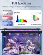 Pawfly Aquarium LED Light with Full Spectrum Brilliant White Blue Red Lights with Daytime & Night Modes and Adjustable Brightness Extendable Aluminum Light for 12 to 18 Inch Fish Tanks - Image 4