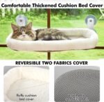 AMOSIJOY Cordless Cat Window Perch, Cat Hammock for Window with 4 Strong Suction Cups, Solid Metal Frame and Soft Cover, Foldable Cat Beds for Indoor Cats… - Image 6