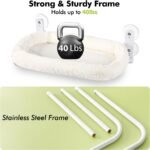 AMOSIJOY Cordless Cat Window Perch, Cat Hammock for Window with 4 Strong Suction Cups, Solid Metal Frame and Soft Cover, Foldable Cat Beds for Indoor Cats… - Image 7