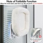 AMOSIJOY Cordless Cat Window Perch, Cat Hammock for Window with 4 Strong Suction Cups, Solid Metal Frame and Soft Cover, Foldable Cat Beds for Indoor Cats… - Image 8