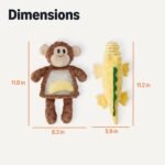 Amazon Basics Monkey and Alligator Interactive Dog Squeak Plush Toys, 2 Pack, Ideal for Puppies, Small and Medium Dogs - Image 6