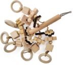 1 Pcs Natural Wood Bird Chewing Toys - Multi-Shaped Wood Blocks for Parrot Cages, Small Bird Chew Toys for Parakeets, Cockatiels, Lovebirds and Medium Parrots - Image 4