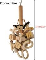1 Pcs Natural Wood Bird Chewing Toys - Multi-Shaped Wood Blocks for Parrot Cages, Small Bird Chew Toys for Parakeets, Cockatiels, Lovebirds and Medium Parrots - Image 6