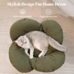 CHEERHOME PETS Elevated Cat Bed Wooden with Cushion Fluffy Pet Couch Sofa for Indoor Cats Raised Kitty Lounge Chair Suitable for Puppy, Cat Furniture(Green) - Image 4
