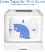 Susire Large Cat Litter Box: Kitty Top Entry Litterbox Tray with Lid - Indoor Cats Foldable Covered Toilet with Drawer - Kitten Closed Potty with Scoop,Easy to Clean - Image 6