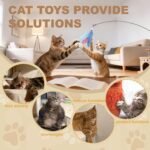 9 Pcs Interactive Cat Feather Toys, Cat Toys Wand, with Super Suction Cup, 2 PCS Cat Wand Toy and 6 PCS Feather Replacements with Bell, Kitten Toys for Indoor Play Chase Exercise (Natural) - Image 3