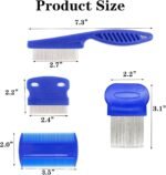 4 Pack Different Kinds Flea Combs, Stainless Steel Round Teeth Dog Cat Lice Combs,Pet Dog Cat Flea Comb Tear Eye Stain Remover Combs, Removes Tangles, Dirt, Fleas, Lice, Ticks, for Pets Hair Comb - Image 3