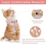 Cat and Small Dog Vest Harness for Walking - All Weather Mesh With Reflective Strap, Step in Adjustable for Small Cats (Pink-Pattern, S) - Image 4