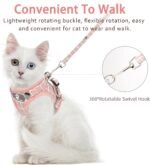 Cat and Small Dog Vest Harness for Walking - All Weather Mesh With Reflective Strap, Step in Adjustable for Small Cats (Pink-Pattern, S) - Image 5