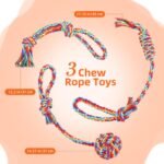 Outdoor Bungee Tug Toy, Dog Hanging Bungee Tug Toy with 3 Dog Chew Ropes,Interactive Retractable Play Cord Tether from Tree Outdoor for Small Medium Large Breeds Exercise and Play, Orange+Black - Image 4