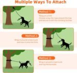 Outdoor Bungee Tug Toy, Dog Hanging Bungee Tug Toy with 3 Dog Chew Ropes,Interactive Retractable Play Cord Tether from Tree Outdoor for Small Medium Large Breeds Exercise and Play, Orange+Black - Image 7