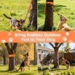 Outdoor Bungee Tug Toy, Dog Hanging Bungee Tug Toy with 3 Dog Chew Ropes,Interactive Retractable Play Cord Tether from Tree Outdoor for Small Medium Large Breeds Exercise and Play, Orange+Black - Image 8