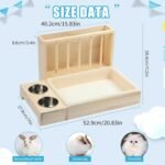 Wood Small Animal Habitat Observation Cage Multipurpose Rodents Feeding Station for Cage and Aviary Use Detachable Tray Small Animal Cage - Image 4