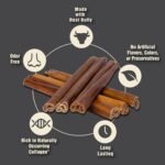 Canine Naturals | Natural Beef & Bully Sticks | Long-Lasting, Odor Free, High Protein Chews Made with 100% Real Bully | 4 Count Medium Sticks - Image 4