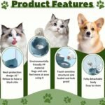 Cat Food and Water Bowl Set, Detachable Cat Bowl Automatic Water Dispenser with Water Bottle Pet Feeder for Cat or Dog (Gray) - Image 5