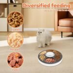 Wet Food Cat Feeder with Timer, 6 Meals Pet Food Auto Feeder, Battery Powered Cat Fresh Food Feeder, Cordless Cat Fresh Food Feeder, Pet Wet Food Dispenser for Wet Dry Food Treats - Image 3