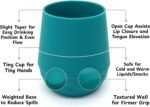 Silicone Training Cups for Babies 4 Months+ | Tiny Transition Cups for Baby Boy, Baby Cup 6-12 Months, Set of 2 Open Cups 2oz, Baby Essentials (Aquamarine) - Image 4