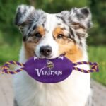 Pets First NFL Minnesota Vikings Football Dog Toy, Tough Quality Nylon Materials, Strong Pull Ropes, Inner Squeaker, NFL Team Color - Image 3