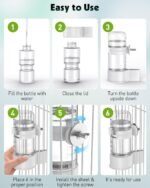 Pawfly Bird Water Dispenser Automatic Feeder, Plastic Bird Cage Water Dispenser, White Parrot Waterer for Parakeet Cockatiel Budgie Lovebirds (Not Fit for Food Feeding) - Image 5