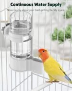 Pawfly Bird Water Dispenser Automatic Feeder, Plastic Bird Cage Water Dispenser, White Parrot Waterer for Parakeet Cockatiel Budgie Lovebirds (Not Fit for Food Feeding) - Image 7