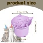 Silicone Slow Feeder Cat Bowl, Elevated Slow Feeder Bowl Tilt Design, Anti-Slip Base Adjustable Angle, Ergonomic Neck Relief for Dry and Wet Food (Purple) - Image 3