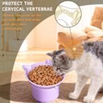 Silicone Slow Feeder Cat Bowl, Elevated Slow Feeder Bowl Tilt Design, Anti-Slip Base Adjustable Angle, Ergonomic Neck Relief for Dry and Wet Food (Purple) - Image 5