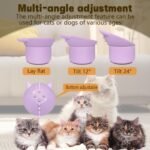 Silicone Slow Feeder Cat Bowl, Elevated Slow Feeder Bowl Tilt Design, Anti-Slip Base Adjustable Angle, Ergonomic Neck Relief for Dry and Wet Food (Purple) - Image 6