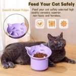 Silicone Slow Feeder Cat Bowl, Elevated Slow Feeder Bowl Tilt Design, Anti-Slip Base Adjustable Angle, Ergonomic Neck Relief for Dry and Wet Food (Purple) - Image 7