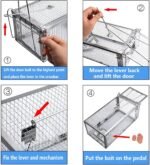 Fish Scale Humane Mouse Trap, 2 PCS Rat Cage Trap Suitable for Capturing Mice or Hamsters Alive, Friendly Small Animal Humane Live Cage Rat - 11.2'' X 5.5'' X 5'' - Image 5
