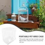 Metal Bird Cage for Parrots and Finches, White Iron Wire Pet Bird Carrier Cage with Portable Handle, - Image 8
