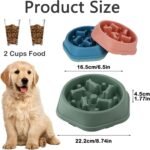 Slow Feeder Dog Bowl 2PCS, Slow Down Eating Dog Food Bowls Non Slip, Interactive Dog Dishes Anti-Choking Feeder Pet Bowl for Medium Large Breeds Pets (Navy Blue+Olive Green) - Image 3
