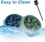 Slow Feeder Dog Bowl 2PCS, Slow Down Eating Dog Food Bowls Non Slip, Interactive Dog Dishes Anti-Choking Feeder Pet Bowl for Medium Large Breeds Pets (Navy Blue+Olive Green) - Image 6