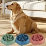 Slow Feeder Dog Bowl 2PCS, Slow Down Eating Dog Food Bowls Non Slip, Interactive Dog Dishes Anti-Choking Feeder Pet Bowl for Medium Large Breeds Pets (Navy Blue+Olive Green) - Image 8