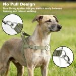 No Pull Dog Harness with Handle, Adjustable Mesh Padded Reflective Walking Harness with Front Clip for Small Medium Large Dogs – Quick Fit No Escape for Training and Hiking (Ranger Green, M) - Image 3