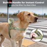 No Pull Dog Harness with Handle, Adjustable Mesh Padded Reflective Walking Harness with Front Clip for Small Medium Large Dogs – Quick Fit No Escape for Training and Hiking (Ranger Green, M) - Image 4