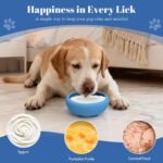 Slow Feeder Dog Bowl for Medium Small Pets Dog Lick Bowl Enrichment Bowl Anxiety Relief Anti-Choking Puzzle Dog Food Bowls Silicone Insert with Suction Cups Dishwasher Safe(Blue) - Image 4