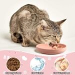 Cat Food Bowl, Food Grade Silicone Cat Dish, Wide Shallow Non-Slip Pet Bowl for Dry Food Wet Food (Green) - Image 9