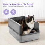 iPrimio XL Stainless Steel Cat Litter Box Enclosure, 23"x15"x6" - Open Pan Cover for Privacy - Side Entry, No Clamps or Fasteners, Easy Scoop - Compatible with iPrimio Stainless Steel Litter Pans - Image 5