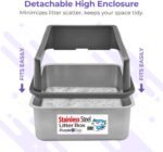 iPrimio XL Stainless Steel Cat Litter Box Enclosure, 23"x15"x6" - Open Pan Cover for Privacy - Side Entry, No Clamps or Fasteners, Easy Scoop - Compatible with iPrimio Stainless Steel Litter Pans - Image 6