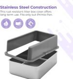 iPrimio XL Stainless Steel Cat Litter Box Enclosure, 23"x15"x6" - Open Pan Cover for Privacy - Side Entry, No Clamps or Fasteners, Easy Scoop - Compatible with iPrimio Stainless Steel Litter Pans - Image 7