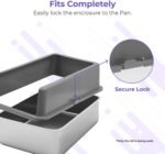 iPrimio XL Stainless Steel Cat Litter Box Enclosure, 23"x15"x6" - Open Pan Cover for Privacy - Side Entry, No Clamps or Fasteners, Easy Scoop - Compatible with iPrimio Stainless Steel Litter Pans - Image 8