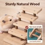5 Layers Wood Small Animal Ladder, Pets Chewing Toys Climbing Stairs Pet Toys for Mouse, Chinchilla, Rat, Gerbil, Dwarf Hamster, Parrot - Image 4