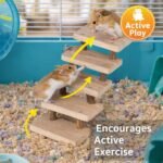 5 Layers Wood Small Animal Ladder, Pets Chewing Toys Climbing Stairs Pet Toys for Mouse, Chinchilla, Rat, Gerbil, Dwarf Hamster, Parrot - Image 5