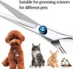 Dog Grooming Scissors,Pet Hair Scissors with Safety Round Tips, Heavy Duty Titanium Stainless Steel, Professional Dogs Cats Pets Grooming Shears - Image 6